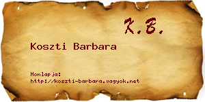 Koszti Barbara névjegykártya